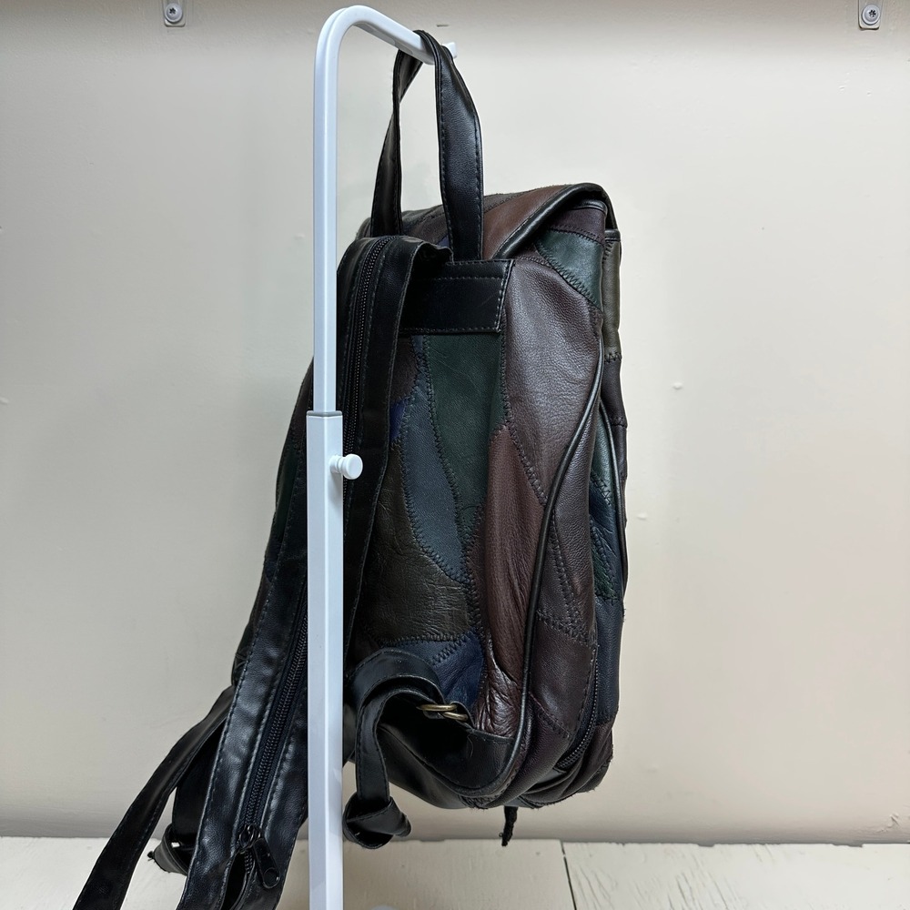 Patchwork Faux Leather Mini Backpack Drawstring‎ … - image 4